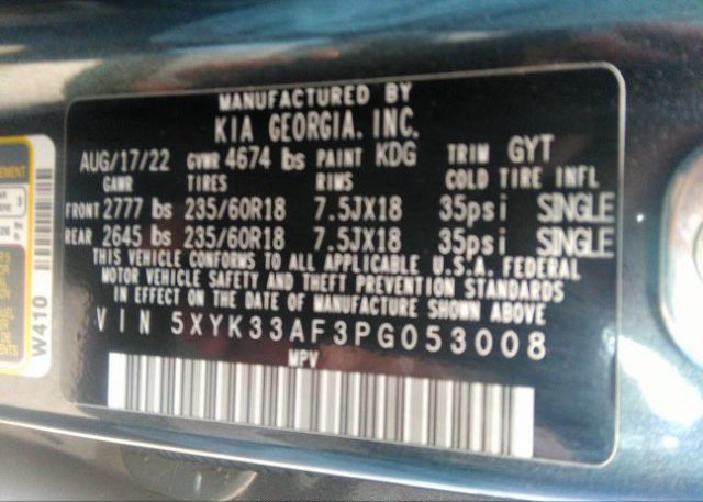 2023 KIA SPORTAGE(VIN: 5XYK33AF3PG053008