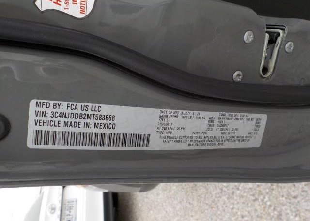 2021 JEEP COMPASS(VIN: 3C4NJDDB2MT583668