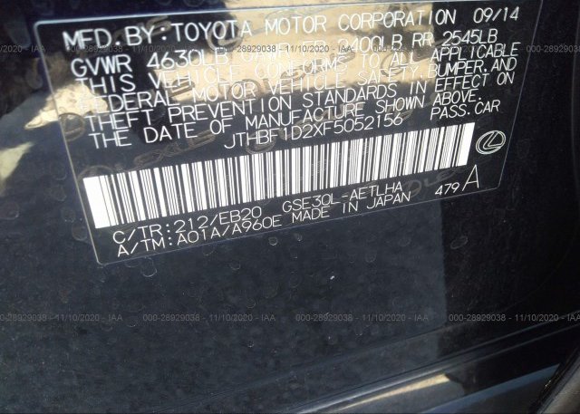 JTHBF1D2XF5052156 2015 LEXUS IS 250