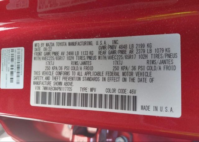 2023 MAZDA CX-50(VIN: 7MMVABCM4PN117705