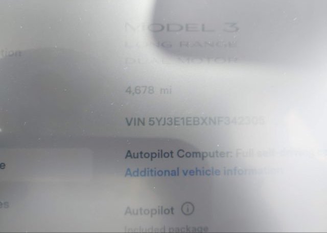 2022 TESLA MODEL 3(VIN: 5YJ3E1EBXNF342305
