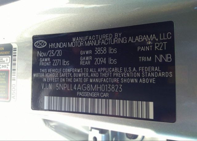 2021 HYUNDAI ELANTRA(VIN: 5NPLL4AG8MH013823