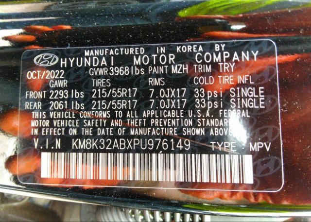 2023 HYUNDAI KONA(VIN: KM8K32ABXPU976149
