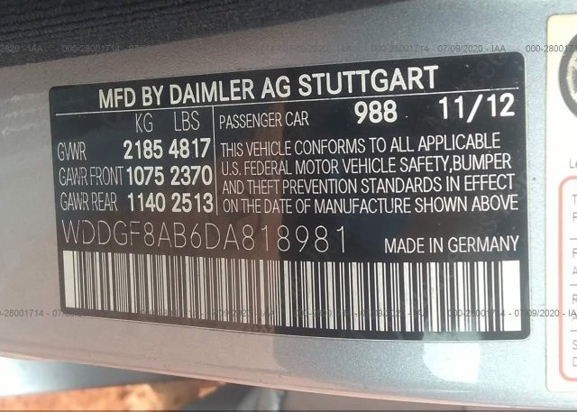 WDDGF8AB6DA818981 2013 Mercedes-benz C-CLASS