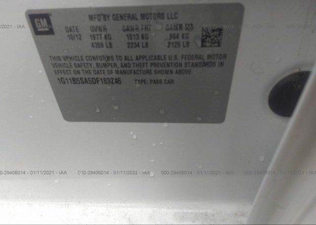 1G11B5SA5DF183246 2013 CHEVROLET MALIBU
