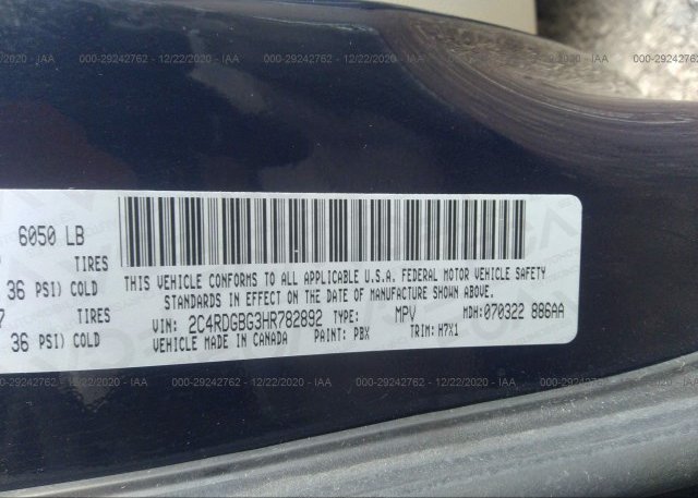 2C4RDGBG3HR782892 2017 DODGE GRAND CARAVAN