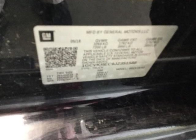 2018 CHEVROLET SILVERADO 1500 VIN: 1GCVKREC9JZ351588