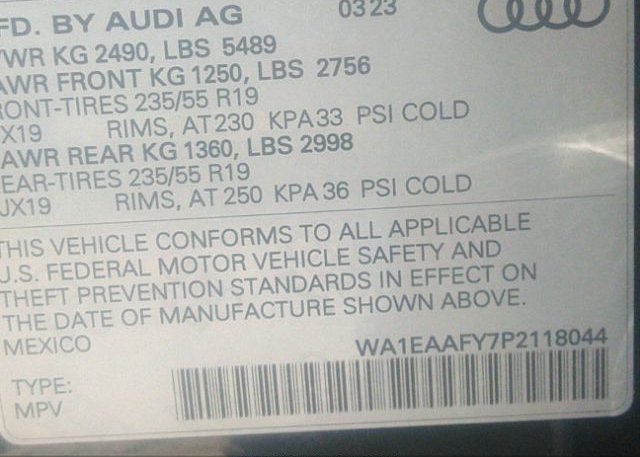 2023 AUDI Q5(VIN: WA1EAAFY7P2118044
