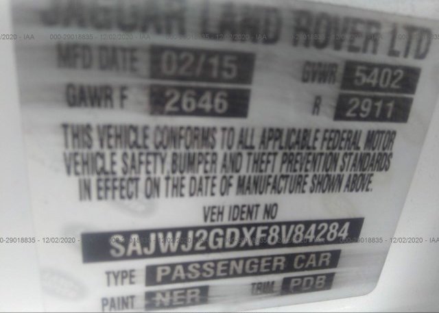 SAJWJ2GDXF8V84284 2015 JAGUAR XJ