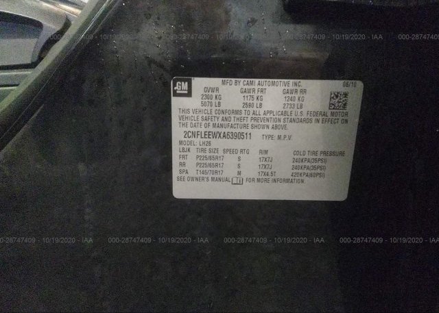 2CNFLEEWXA6390511 2010 CHEVROLET EQUINOX