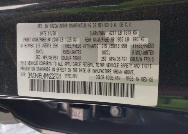 2021 MAZDA CX-30(VIN: 3MVDMABL4MM232721
