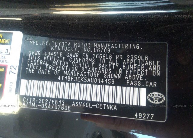 4T1BF3EK5AU014159 2010 TOYOTA CAMRY