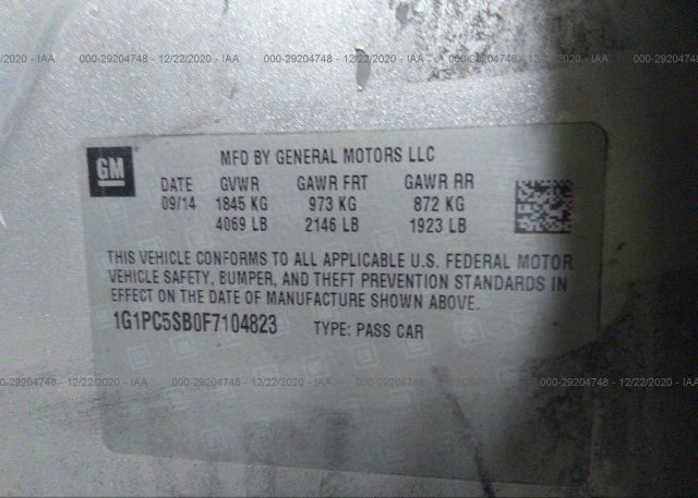 1G1PC5SB0F7104823 2015 CHEVROLET CRUZE