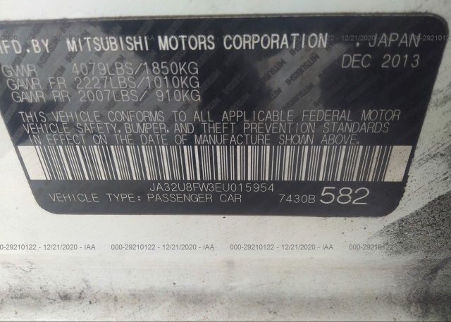 JA32U8FW3EU015954 2014 MITSUBISHI LANCER