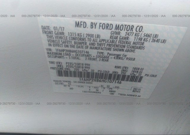 1FAHP2H86HG107146 2017 FORD TAURUS