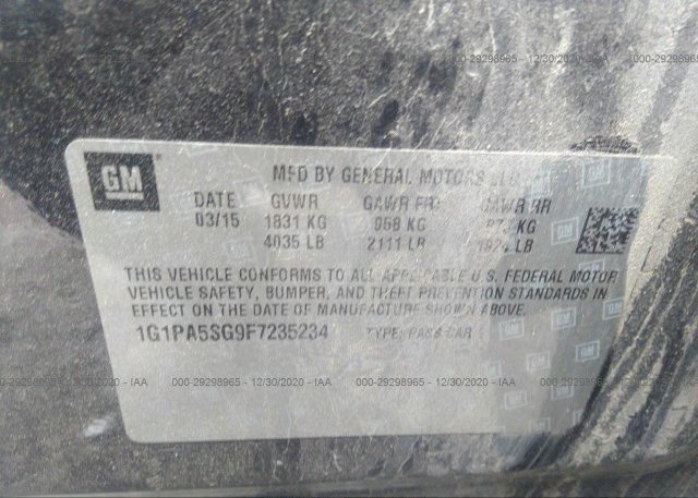 1G1PA5SG9F7235234 2015 CHEVROLET CRUZE
