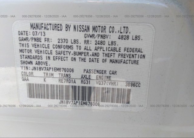 JN1BV7AP1EM676006 2014 INFINITI Q50
