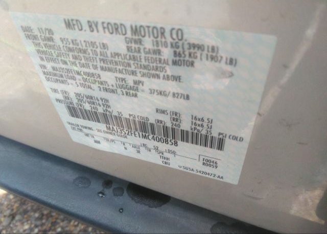 2021 FORD ECOSPORT(VIN: MAJ3S2FE1MC400858
