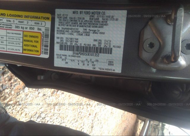 3FA6P0HD5ER101352 2014 FORD FUSION