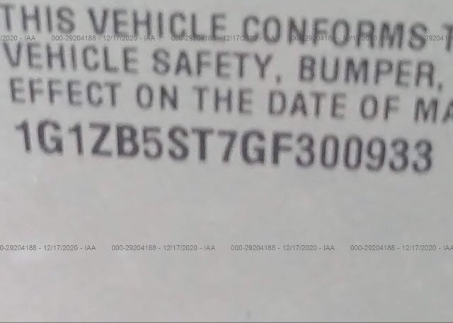 1G1ZB5ST7GF300933 2016 CHEVROLET MALIBU