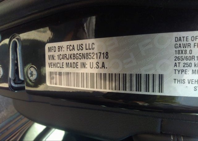 2022 JEEP GRAND CHEROKEE L(VIN: 1C4RJKBG5N8521718