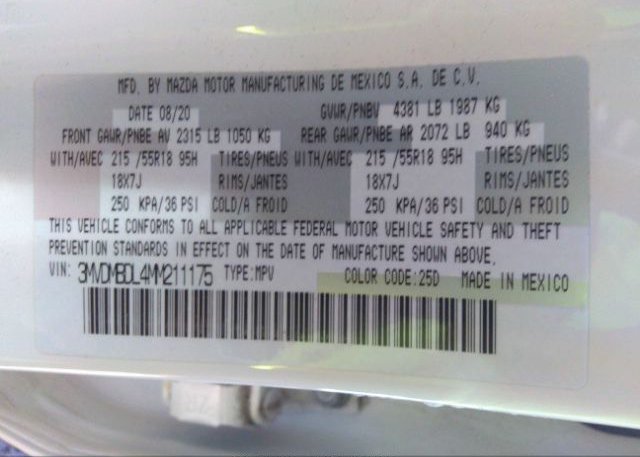 2021 MAZDA CX-30(VIN: 3MVDMBDL4MM211175
