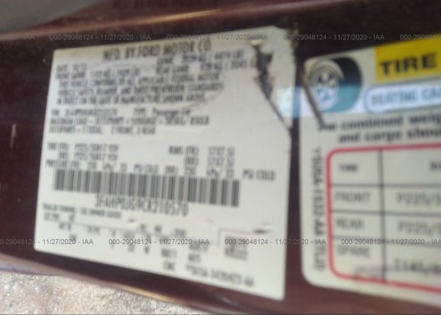 3FAHP0JG9CR210570 2012 FORD FUSION