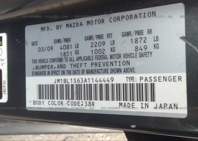 JM1BL1S63A1144449 2010 MAZDA MAZDA3