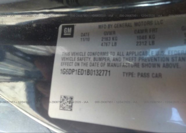 1G6DP1ED1B0132771 2011 CADILLAC CTS COUPE