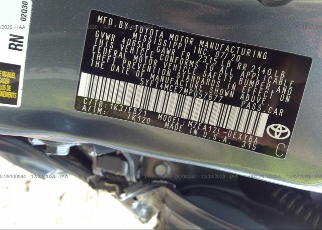 5YFT4MCE7MP057677 2021 TOYOTA COROLLA