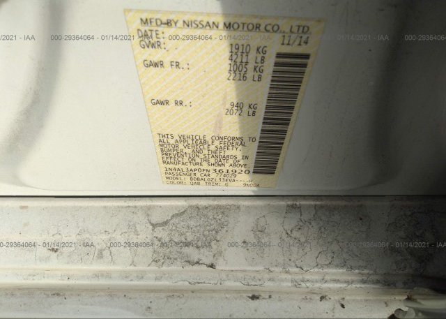 1N4AL3AP0FN361920 2015 NISSAN ALTIMA