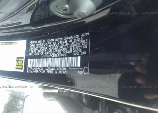 JTDS4RCE8LJ035201 2020 TOYOTA COROLLA