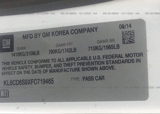 KL8CD6S9XFC719465 2015 CHEVROLET SPARK