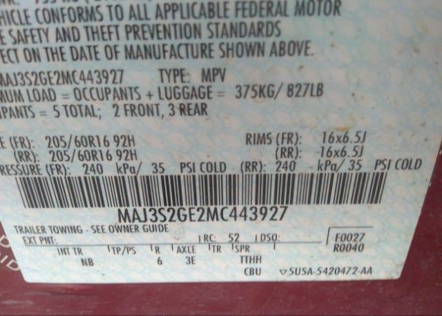 2021 FORD ECOSPORT(VIN: MAJ3S2GE2MC443927