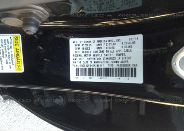 1HGCR2F54EA286147 2014 HONDA ACCORD SEDAN