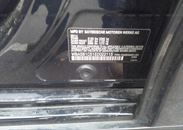 WBA5B1C51ED022115 2014 BMW 5 SERIES