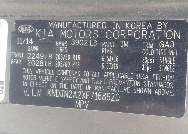 KNDJN2A2XF7168620 2015 KIA SOUL