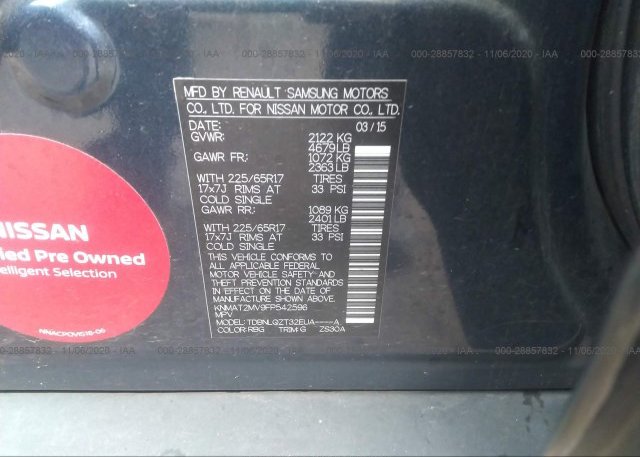 KNMAT2MV9FP542596 2015 NISSAN ROGUE