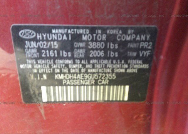 KMHDH4AE9GU572355 2016 HYUNDAI ELANTRA