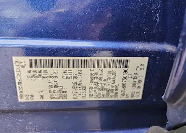 2021 NISSAN ROGUE(VIN: 5N1AT3AB0MC750690