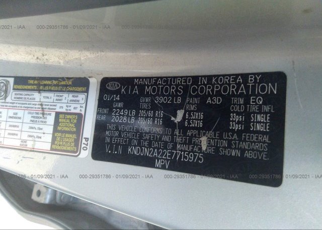 KNDJN2A22E7715975 2014 KIA SOUL