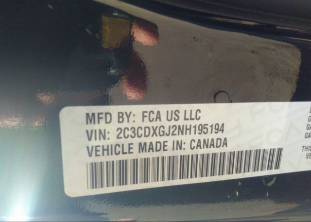 2022 DODGE CHARGER(VIN: 2C3CDXGJ2NH195194