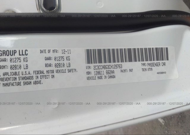 2C3CCABG3CH129763 2012 CHRYSLER 300