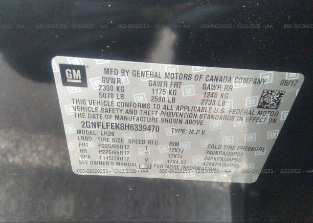 2GNFLFEK8H6339470 2017 CHEVROLET EQUINOX