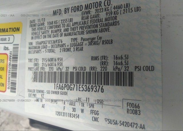1FA6P0G71E5369376 2014 FORD FUSION