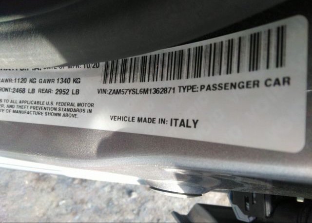 2021 MASERATI GHIBLI(VIN: ZAM57YSL6M1362871
