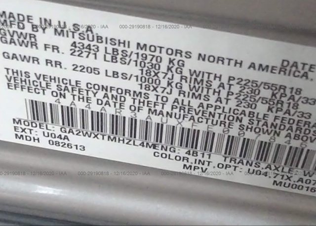 4A4AR3AUXFE007846 2015 MITSUBISHI OUTLANDER SPORT