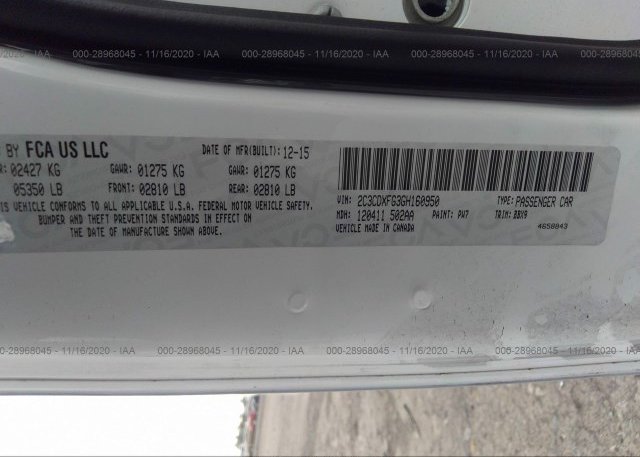 2C3CDXFG3GH160950 2016 DODGE CHARGER