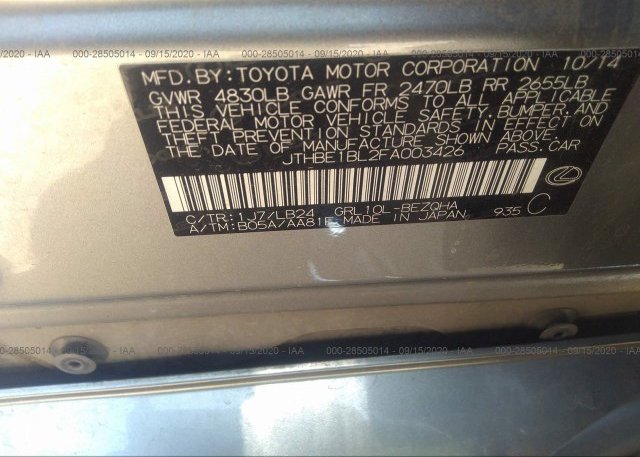 JTHBE1BL2FA003426 2015 LEXUS GS 350