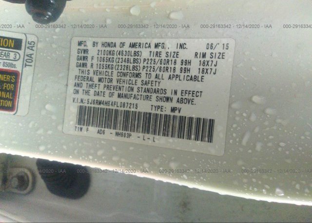 5J6RM4H94FL087215 2015 HONDA CR-V